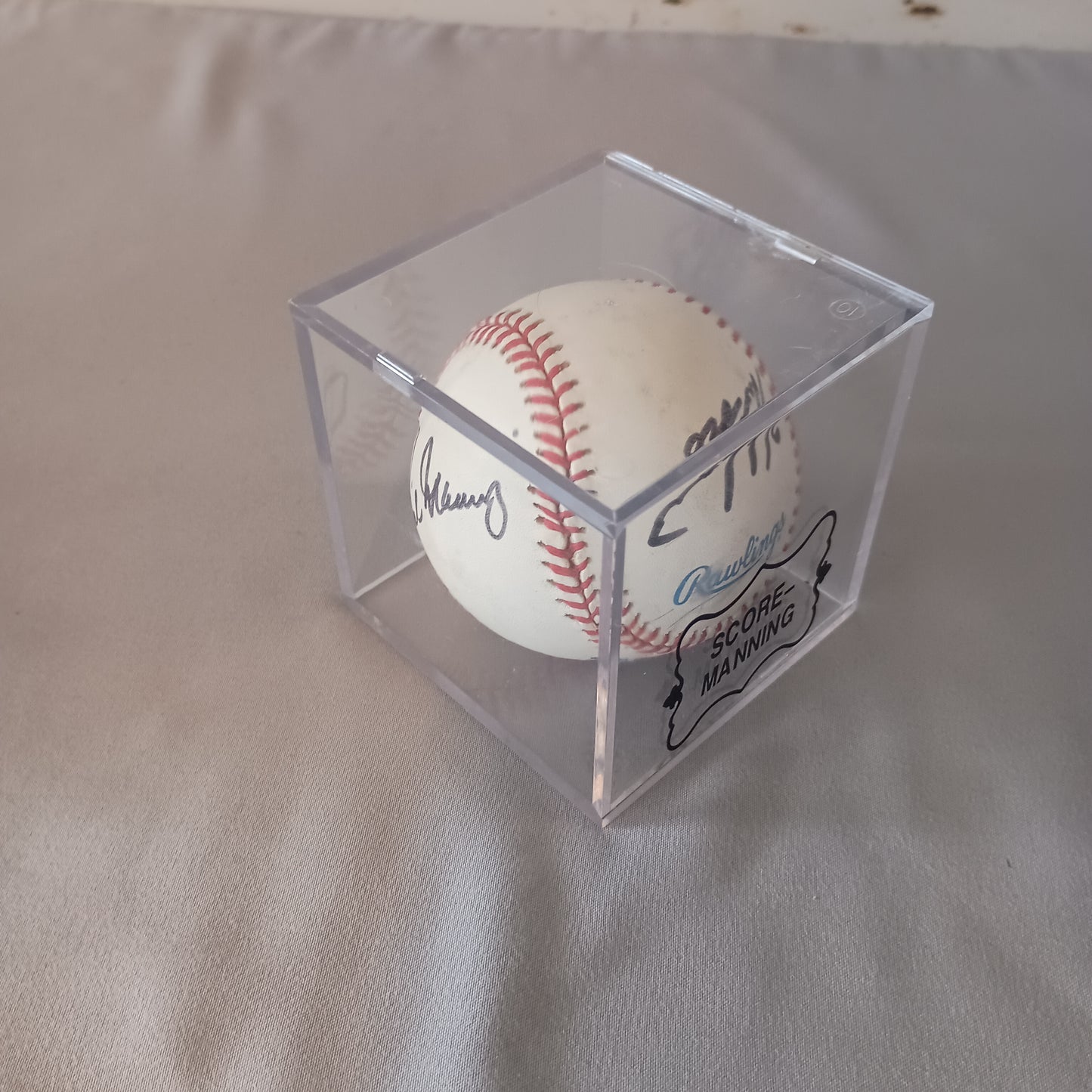 Herb Score and Rick Manning Signed American League Ball